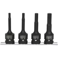 Ks Tools Set di bussole elettriche da 1/2", lunghe, 4 pezzi