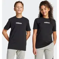 Adidas Kid's Linear Tee 160 T-shirt Bambini (128, grigio/nero)