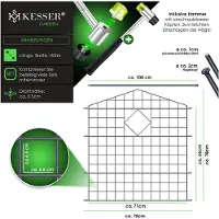 Kesser Recinzione per stagni, recinzione da giardino, sistema a pannelli, set completo in metallo, parte superiore arrotondata, inclusi martello e pali