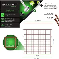 Kesser Recinzione per stagni, recinzione da giardino, sistema a pannelli, set completo in metallo, parte superiore arrotondata, inclusi martello e pali