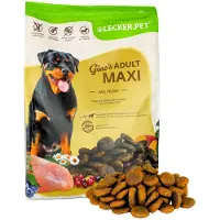 Lecker.Pet 4 kg Gino's Adult Maxi con pollo cibo secco per cani completo