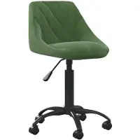 vidaXL Sedia da ufficio in velluto verde scuro