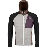 Ortovox Fleece Grid Plus Classic Knit Hoody Giacca in pile Uomo (XXL, grigio)