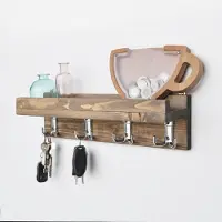 Skye Decor , ripiano da cucina di alta qualità realizzato in legno di abete al 100%, finitura noce, dimensioni 40x11x11 cm