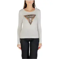 GUESS Ls Cn Leo Triangle T Cream White Taglia: S | Maglie Sportivi Outlet | Donna | Bianco