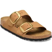 Birkenstock per donna. 1032989 Sandali in Pelle Arizona Big Buckle Nubuck (Vestibilità Stretta) marrone (38), Basso, Camoscio, Nessuno, Casu