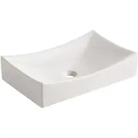 BEITZ & Walz AqvaVetroceramica lavabo da appoggio quadrato 540 x 345 mm bianco