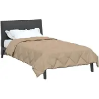 vidaXL Copertura per letto per tutte le stagioni, 135 x 220 cm, 300 g/m², color tortora