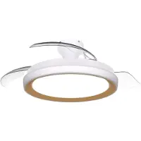 Philips Ventilatore da soffitto LED Bliss, oro/bianco, CC, silenzioso