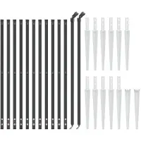 vidaXL Drahtgitter FET con Bodenanker 0,8 x 25 m Antrazit -geläutet