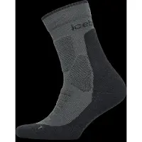 Icebreaker Women's Merino Hike+ Heavy Crew Calze da trekking Donna (35-37, nero/grigio)