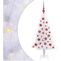 vidaXL Albero di Natale artificiale bianco 150 cm in PVC e acciaio