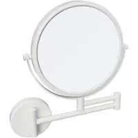 Bemeta Specchio cosmetico sospeso X-ROUND WHITE, diam. 200 mm, bifacciale, bianco opaco
