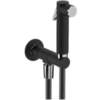 Hak Valvole Sapho - Valvola a parete con doccia bidet, rotonda, nero opaco SG107NE