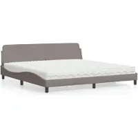 vidaXL Letto con materasso "Dover" Taupe 200x200 cm in tessuto