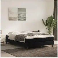 vidaXL Letto a molle con materasso nero 140x190 cm in velluto