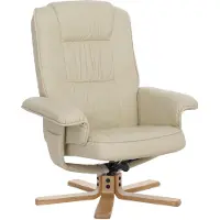 MCW Poltrona relax Poltrona TV Poltrona senza poggiapiedi H56 in ecopelle MVG ~ color crema