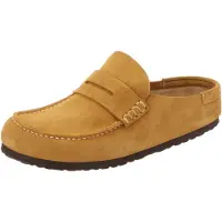 Birkenstock per donna. 1033127 Mocassini in Pelle Naples Wrapped (Vestibilità Stretta) senape (41), Basso, Camoscio, Nessuno, Casual