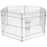 Wiltec Recinto per cuccioli, recinto per animali domestici di piccole dimensioni, composto da 6 elementi di 70x105 cm ciascuno