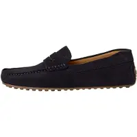 Hackett London per uomo. HMS200080 Mocassini in camoscio Driver Saddle blu navy (41), Basso, Crosta, Nessuno, Casual