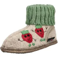 Haflinger Kid's Hüttenschuh Erdbeere Pantofole Bambini (29, beige)