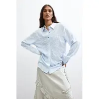 Desigual , camicia lunga a righe, Donna, Viscosa, Blu, XS