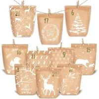 Sonstiges Calendario dell'Avvento da riempire 24 sacchetti di carta calendario di Natale fai da te carta kraft marrone