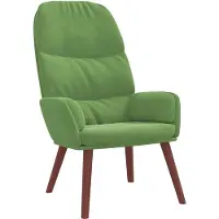 vidaXL Poltrona relax con sgabello in velluto verde chiaro