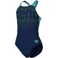 Arena Girl's Painterly Swimsuit V Back Costume intero Bambini (152, blu)