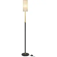 Vasagle Lampada da terra regolabile in altezza , altezza 148 cm, con interruttore a pedale, paralume, attacco E27, colore nero opaco