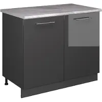Vicco Mobile lavello cucina Fame-Line Antracite lucido/Antracite 100 cm, PL Marmo, Model 61931