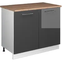 Vicco Mobile lavello cucina Fame-Line Antracite lucido/Bianco 100 cm, PL Rovere, Model 61903