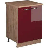Vicco Mobile lavello cucina Fame-Line Bordeaux lucido/Rovere dorato 60 cm, Model 63381