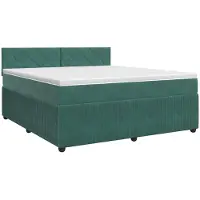 Syfax Letto a molle con materasso verde scuro 160 x 200 cm in velluto