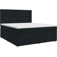 Syfax Letto a molle con materasso nero 140 x 190 cm in tessuto