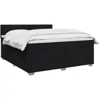 vidaXL Letto a molle con materasso nero 180 x 200 cm in tessuto