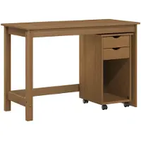 Syfax Set di due mobili per scrivania, color miele, in legno di pino massello