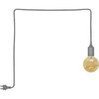 Osram Lampada a sospensione esterna , grigia, diametro 4,5 cm, lunghezza del cavo 5 metri, luce calda e confortevole, 2400 K, silicone, attacco E27, LED sostituibili, angolo di illuminazione di 300°