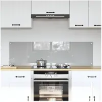 vidaXL , pannello protettivo per cucina, 2 pezzi, grigio chiaro, 70 x 40 cm, vetro temperato