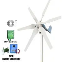 StarTech.com Turbina eolica da 3000W - Turbina eolica orizzontale per uso domestico - Sistema autonomo da 12V - 6 pale del rotore in nylon - Generatore a magneti permanenti trifase - Regolatore ibrido MPPT