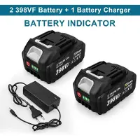StarTech.com Batteria agli ioni di litio da 18V - 2 confezioni di batterie 398VF - Capacità elevata: 22500 mAh - Con indicatore di carica - Per utensili elettrici senza fili - 2 batterie + caricabatterie