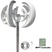 StarTech.com Turbina eolica verticale da 3000W - Generatore eolico da 24V - Silenzioso - Albero in acciaio inossidabile - Adatto per impianti isolati ibridi eolico-solari - Centralina di controllo eolico da 24V