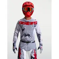 Alpinestars Maglia Racer Air Lone 2027 Gray Camo White Fire Red