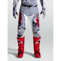 Alpinestars Pantaloni Racer Air Lone 2027 Gray Camo White Fire Red, Taglia: 30