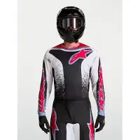 Alpinestars Maglia Fluid Drag 2027 Blk White Light Blue Red Fluo