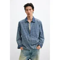 Desigual , Camicia a quadri a maniche lunghe, Uomo, Cotone, Blu, M