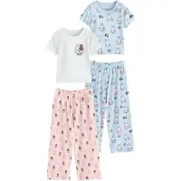 Next Pigiama blu chiaro / marrone / rosa / bianco