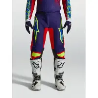 Alpinestars Pantaloni Fluid Drag 2027 Blue Navy Fire Red White, Taglia: 28