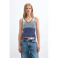 Desigual , Top in maglia senza maniche, Donna, Blu, L