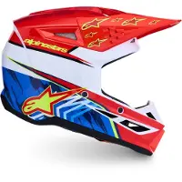 Alpinestars Casco S-M3 Falcon ECE 22.06 Red Fl White Blue Yl Fl Gl